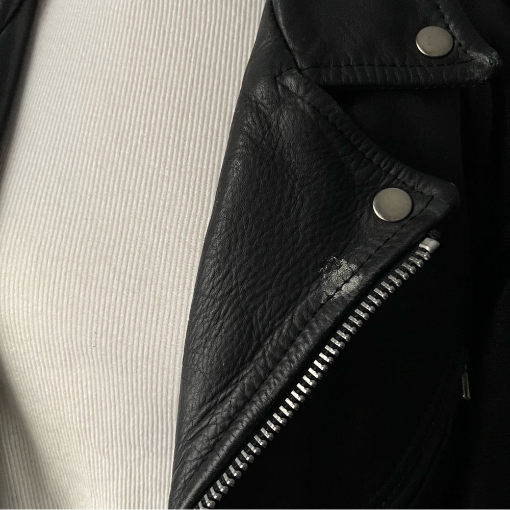 SOLD Vintage Leather Moto Jacket - Picture 3 of 7